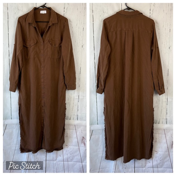 Bella Dahl Midi Shirt Dress in Brown - Picture 5 of 13